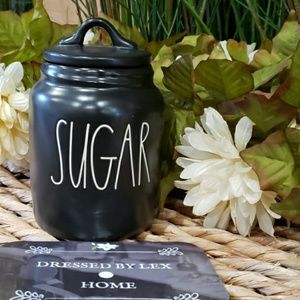 NWT HTF Rae Dunn Black SUGAR Canister Fresh Seal
